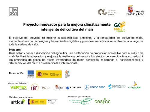 Proyecto innovador para la mejora climáticamente inteligente del cultivo del maíz (GO Maíz Sostenible)