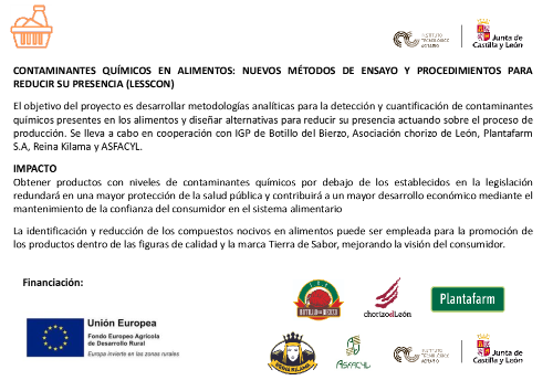 CONTAMINANTES QUÍMICOS EN ALIMENTOS: NUEVOS MÉTODOS DE ENSAYO Y PROCEDIMIENTOS PARA REDUCIR SU PRESENCIA (LESSCON)